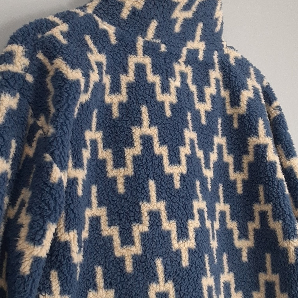 Billabong Striped Oversized Time Off Sherpa Half-Zip Sweatshirt - Picture 5 of 9